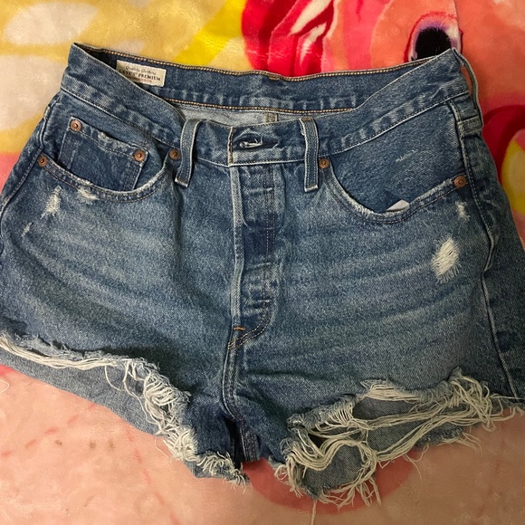 Levi's Pants - Levi 501’s Ripped Jean button shorts
